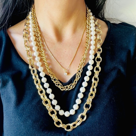 Vintage Joan Rivers Convertible Three Strand Necklace - Picture 1 of 7